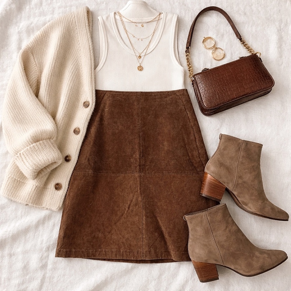 St. John's Bay A-Line Brown Skirt